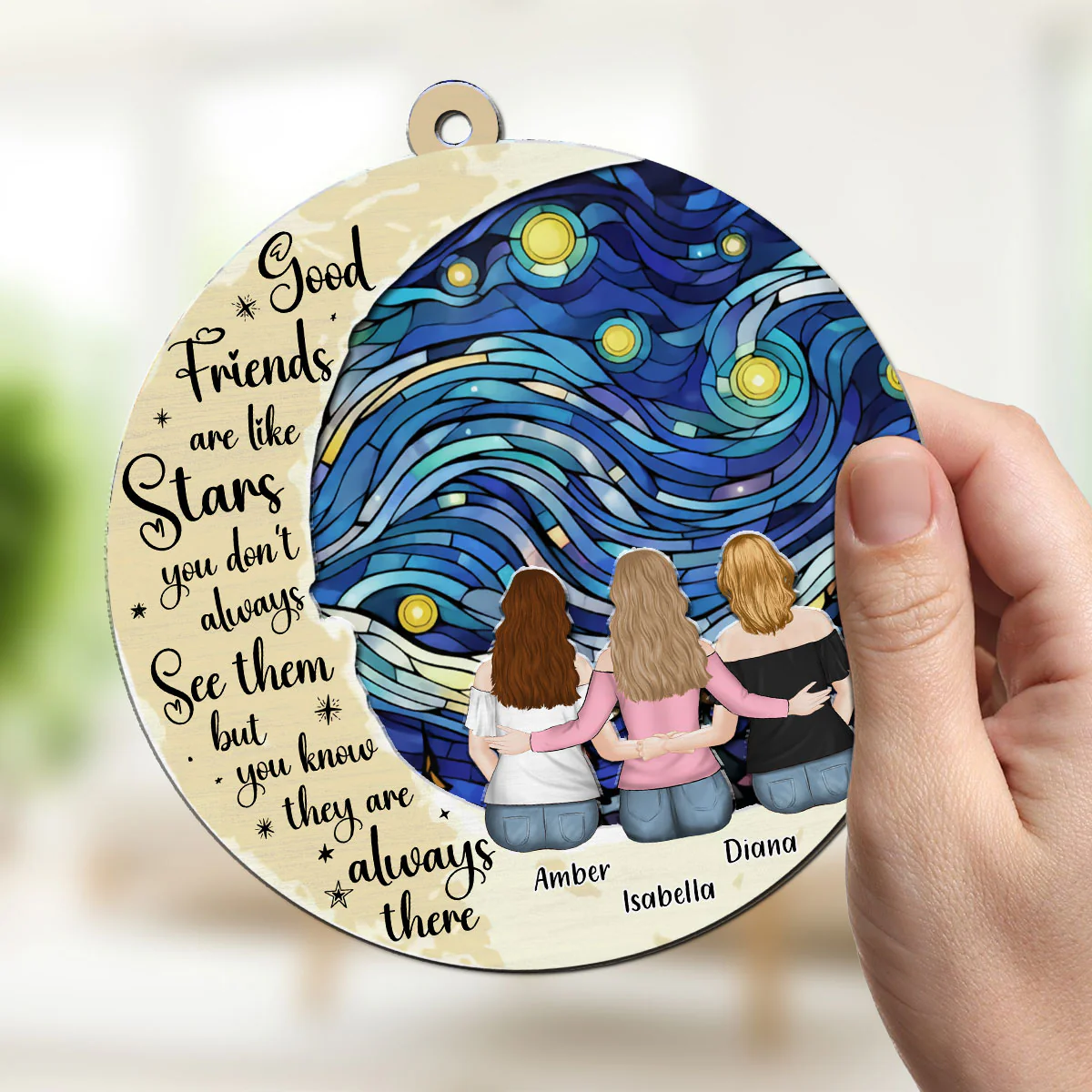 Friends Like Stars - Personalized Custom Suncatcher - Image 3