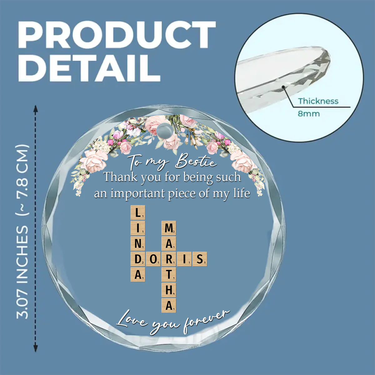 Friends Make Everything Easier - Personalized Custom Glass Ornament - Image 5