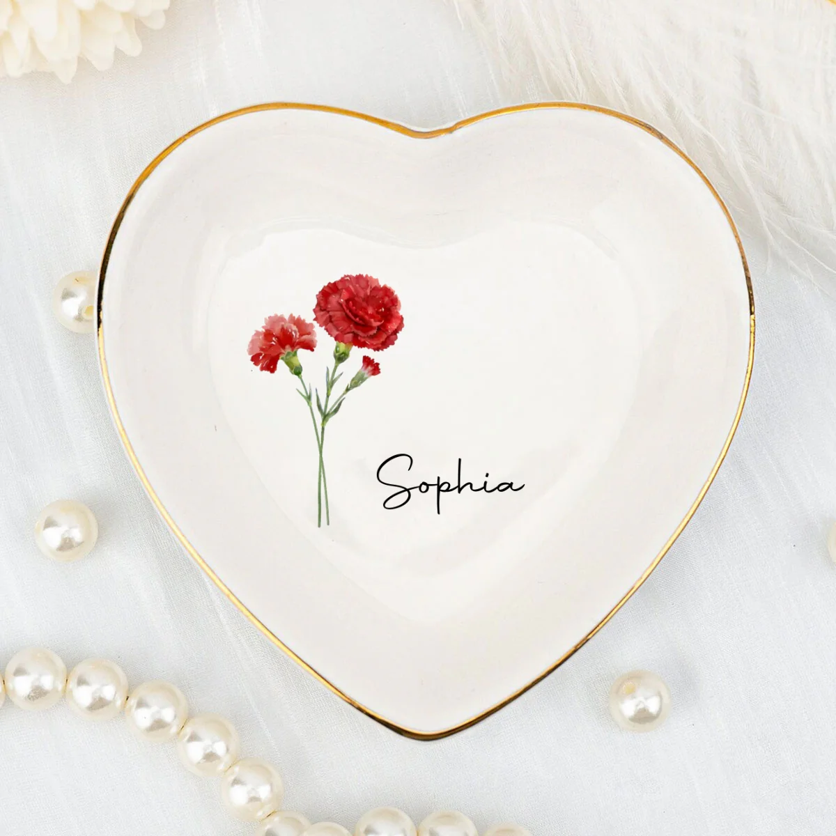Friends Make Life Blossom With Joy - Personalized Custom Jewelry Dish - Image 5