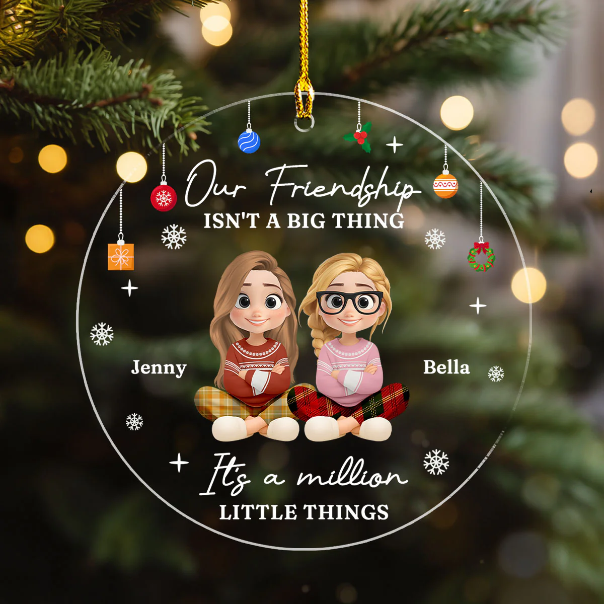Friends Make Life More Beautiful - Personalized Custom Acrylic Ornament