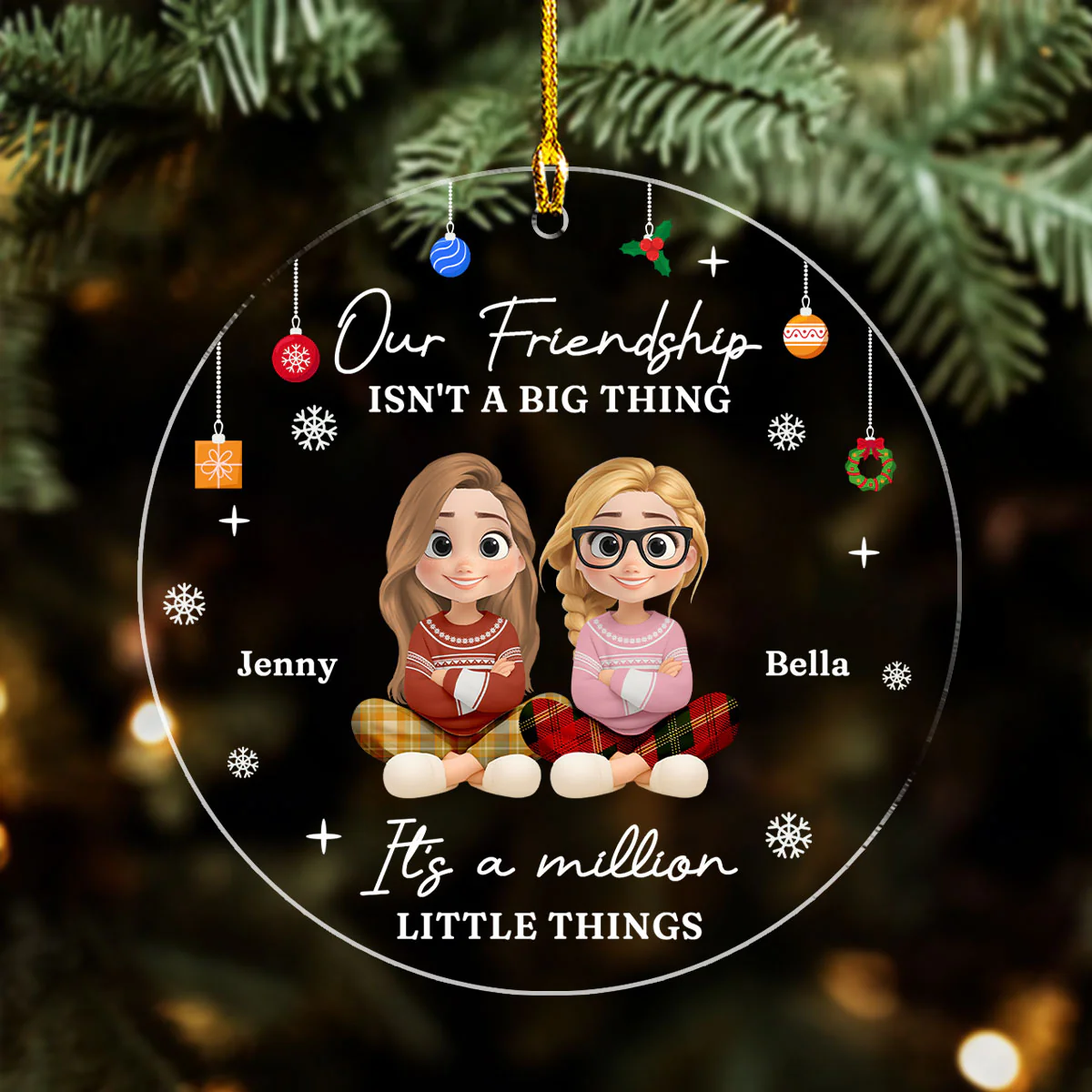 Friends Make Life More Beautiful - Personalized Custom Acrylic Ornament - Image 4