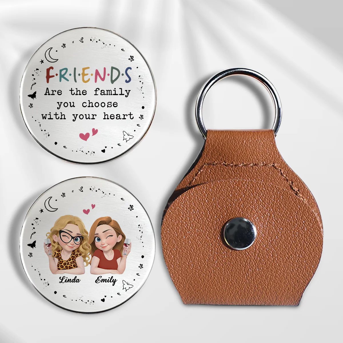 Friends My True Family - Personalized Custom Pocket Hug