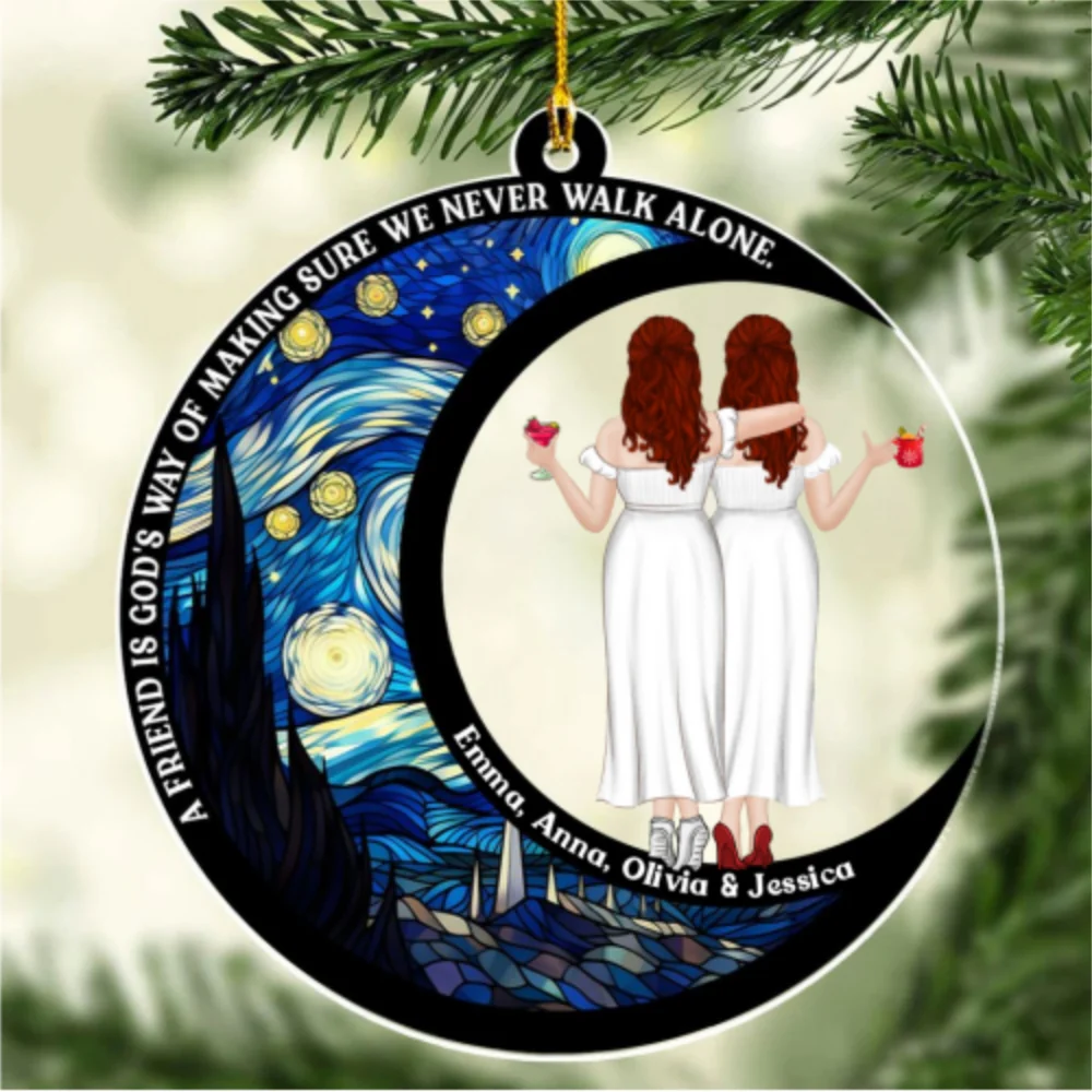 Friends Never Walk Alone - Personalized Custom Acrylic Ornament - Image 4