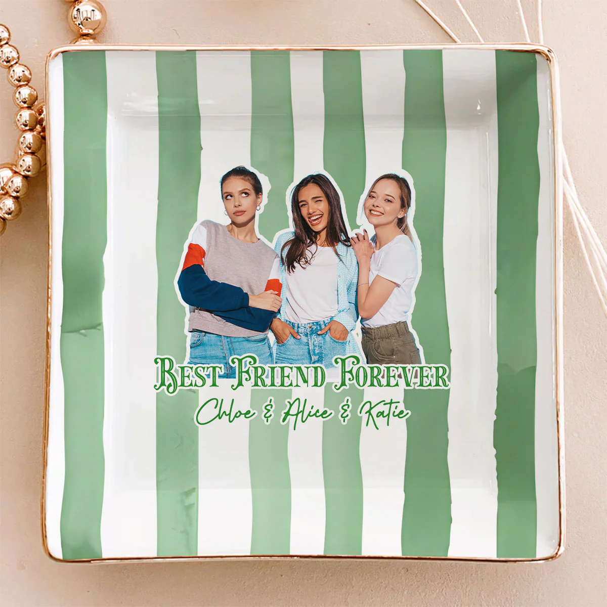 Friends Now And Always - Personalized Custom Jewelry Dish