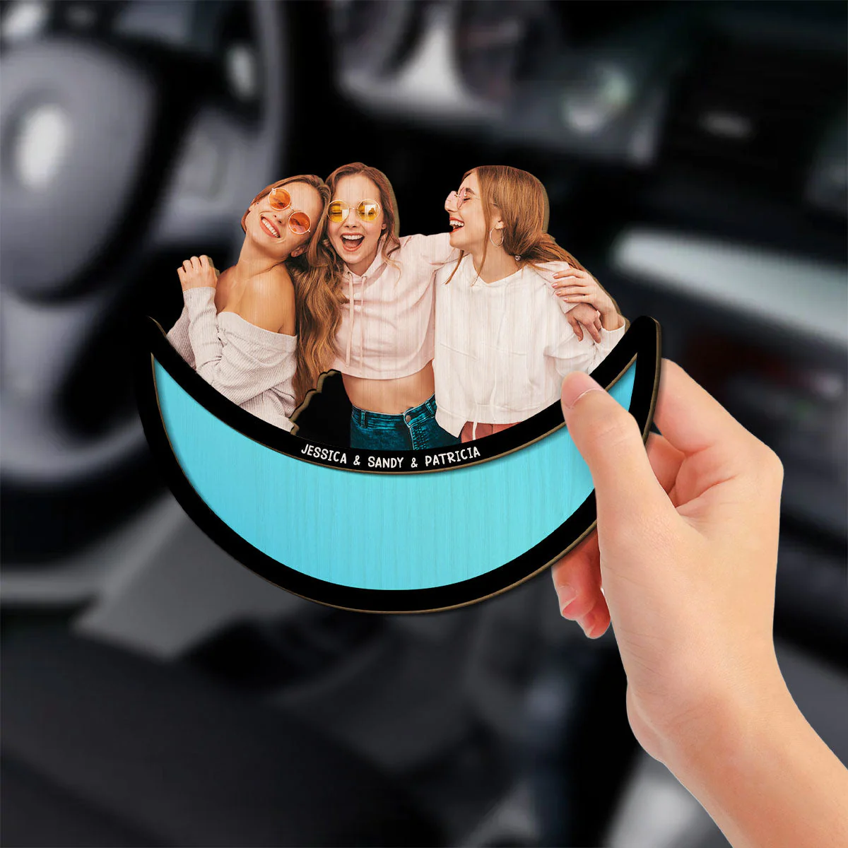 Friends Sitting On The Moon - Personalized Custom Car Visor Clip - Image 3