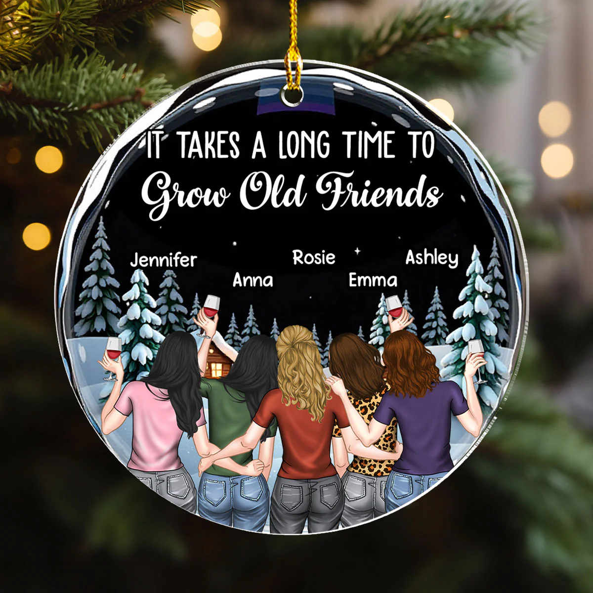 Friends We Never Walk Alone - Personalized Custom Acrylic Ornament - Image 3