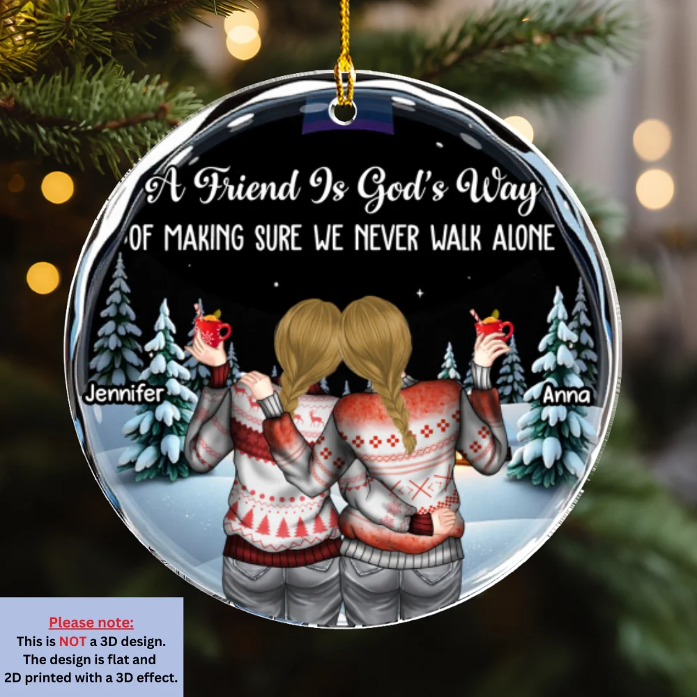 Friends We Never Walk Alone - Personalized Custom Acrylic Ornament - Image 6
