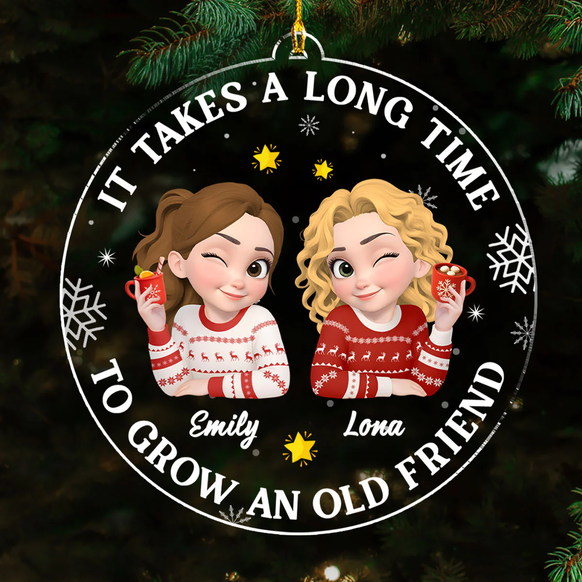 Friends Who Grow Together - Personalized Custom Acrylic Ornament