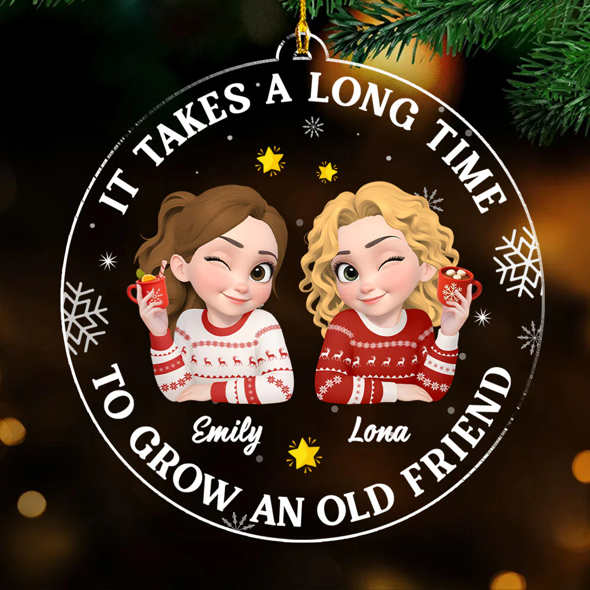 Friends Who Grow Together - Personalized Custom Acrylic Ornament - Image 2