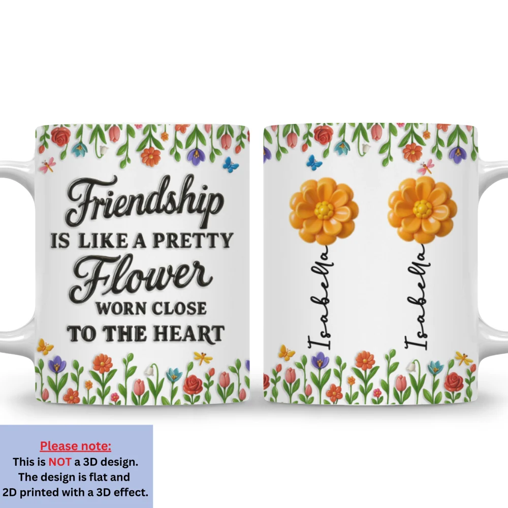 Friendship Blossoms In The Garden Of Love - Personalized Custom 3D Inflated Effect Mug - Image 6