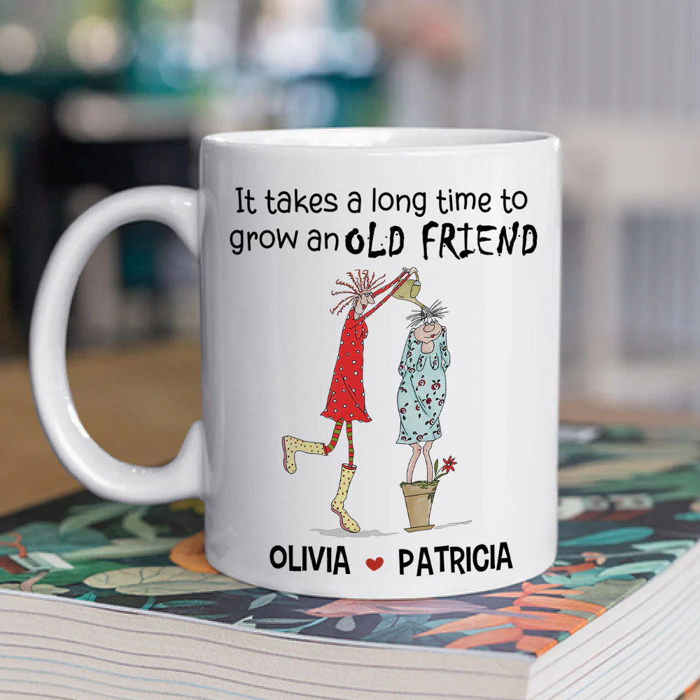 Friendship Blossoms Over Time - Personalized Custom Coffee Mug - Image 2