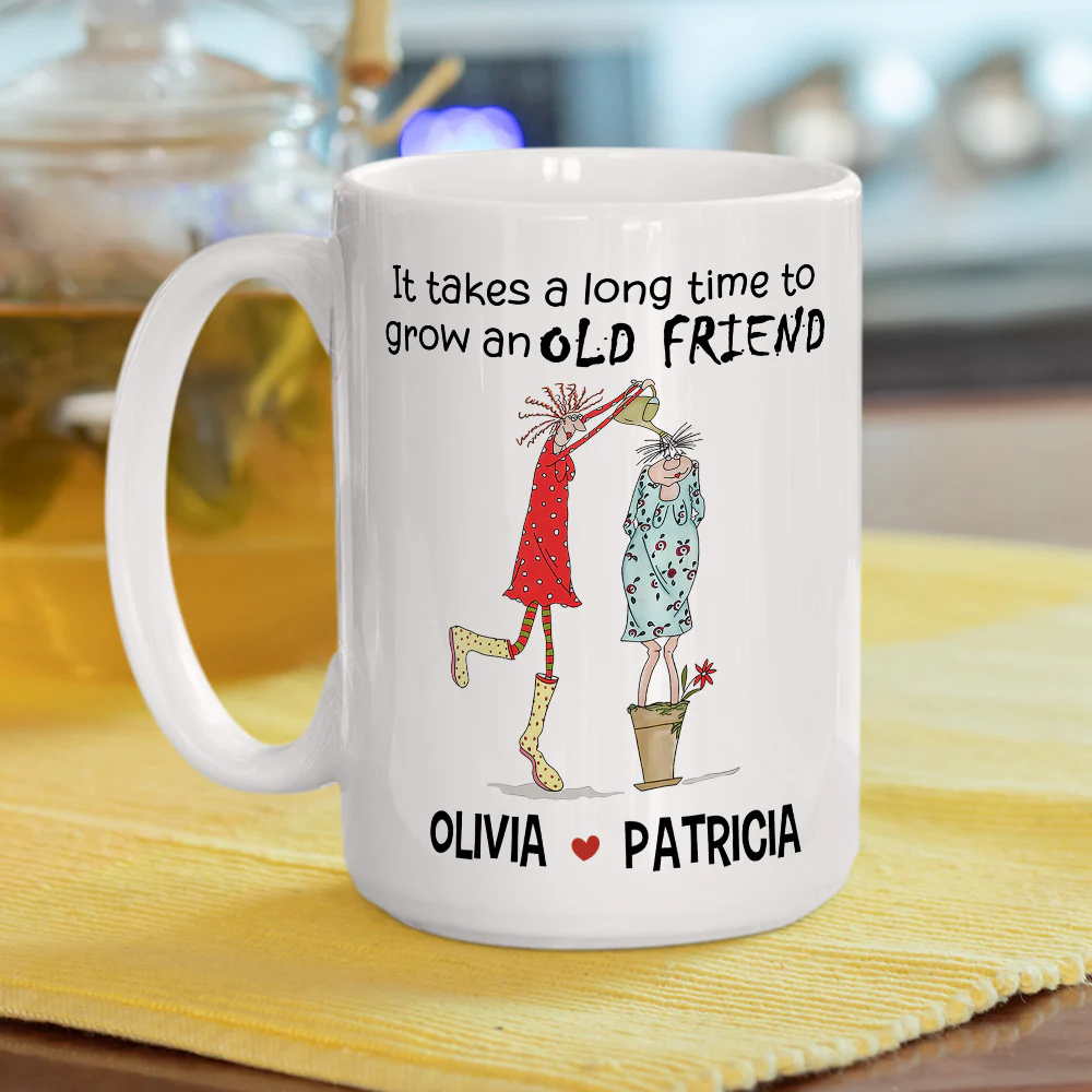 Friendship Blossoms Over Time - Personalized Custom Coffee Mug - Image 6