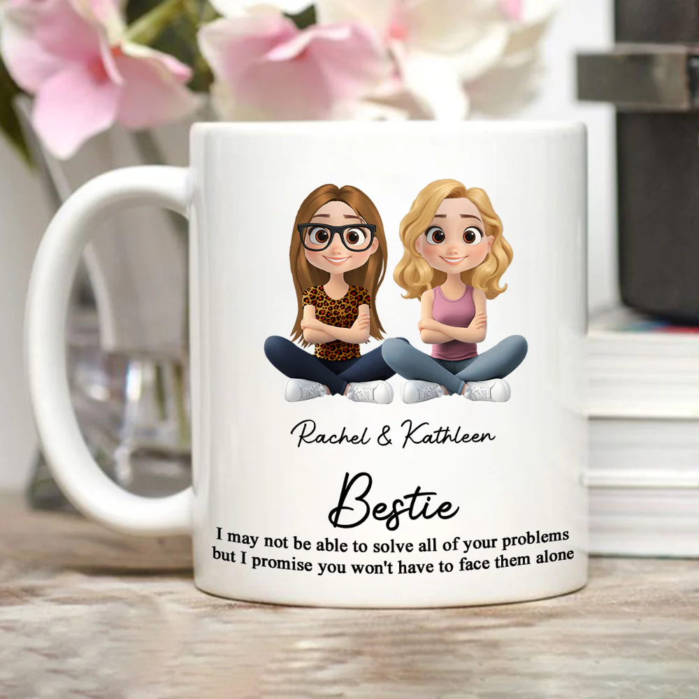 Friendship Forever Keepsake Cartoonize - Personalized Custom Coffee Mug - Image 3