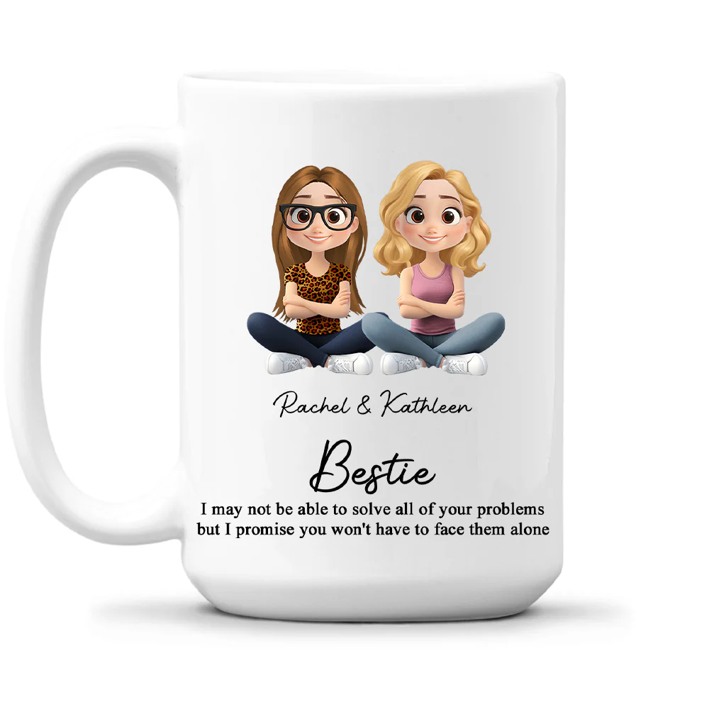 Friendship Forever Keepsake Cartoonize - Personalized Custom Coffee Mug - Image 4