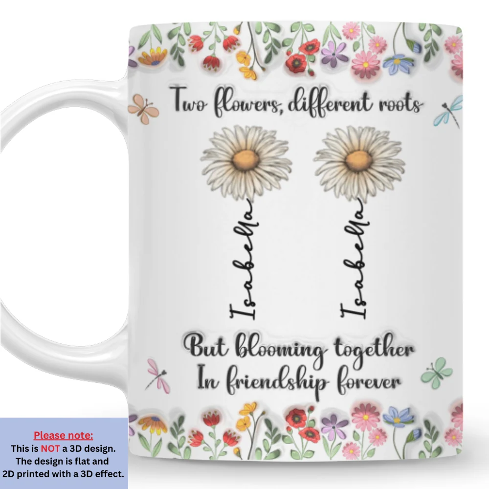 Friendship Grows Like Wildflowers Do - Personalized Custom 3D Inflated Effect Mug - Image 7