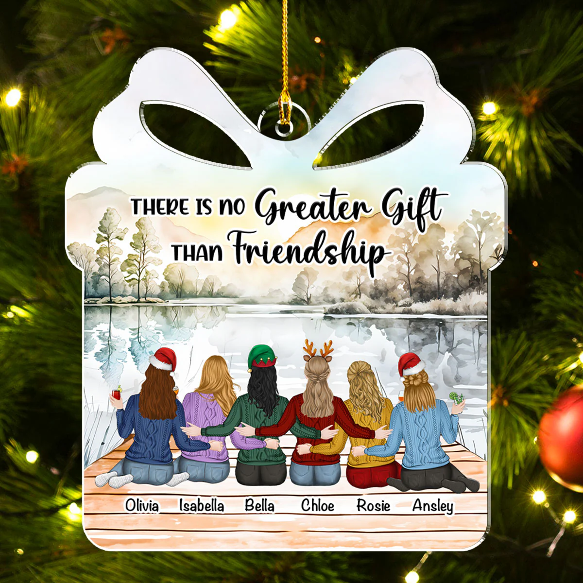 Friendship Is A Gift - Personalized Custom Acrylic Ornament - Image 5