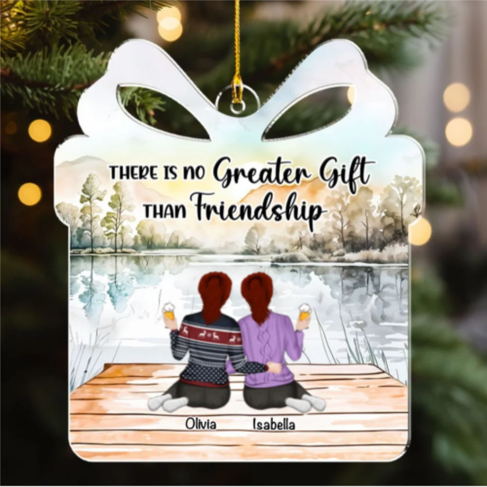 Friendship Is A Gift - Personalized Custom Acrylic Ornament - Image 6
