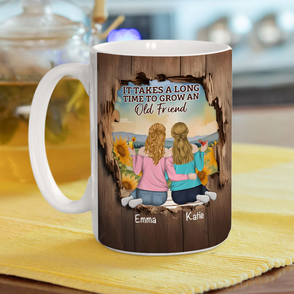 Friendship Is A Journey That Lasts A Lifetime - Personalized Custom Coffee Mug - Image 10