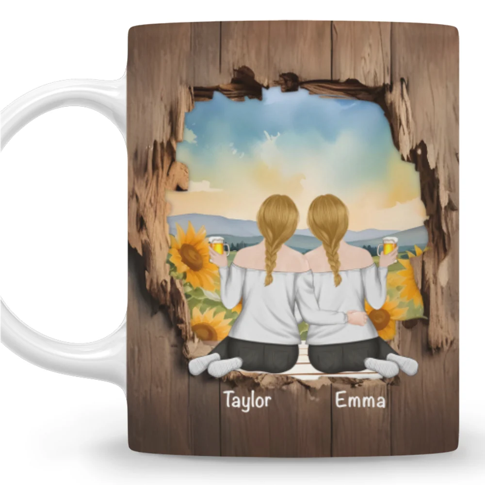 Friendship Is A Journey That Lasts A Lifetime - Personalized Custom Coffee Mug - Image 6