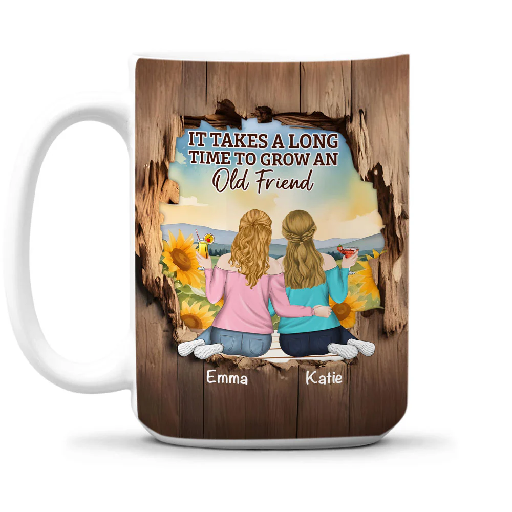 Friendship Is A Journey That Lasts A Lifetime - Personalized Custom Coffee Mug - Image 7
