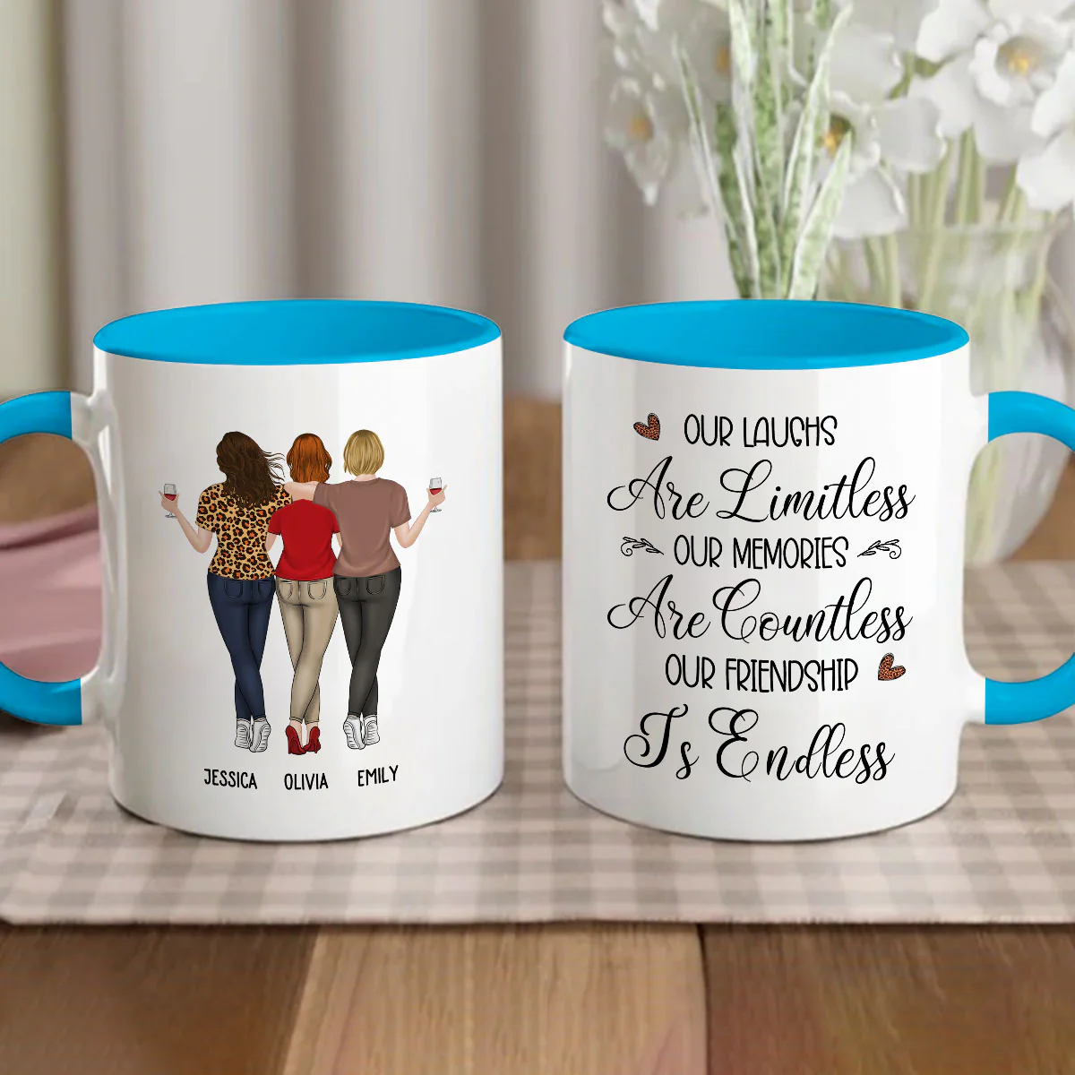 Friendship Is Endless - Personalized Custom Accent Mug - Image 2