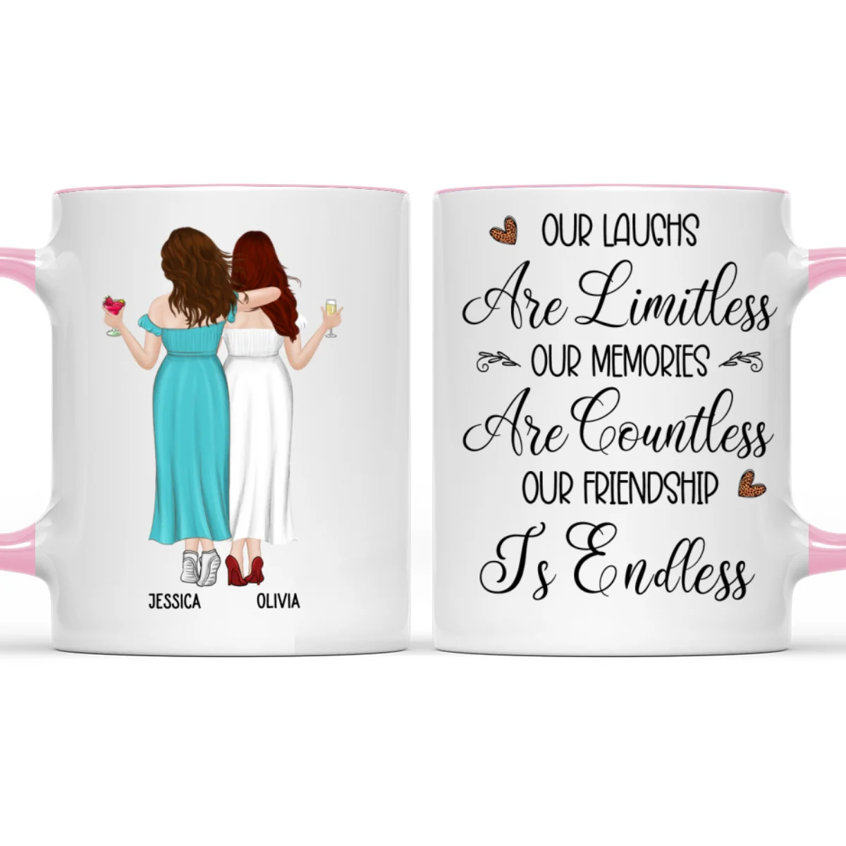 Friendship Is Endless - Personalized Custom Accent Mug - Image 8