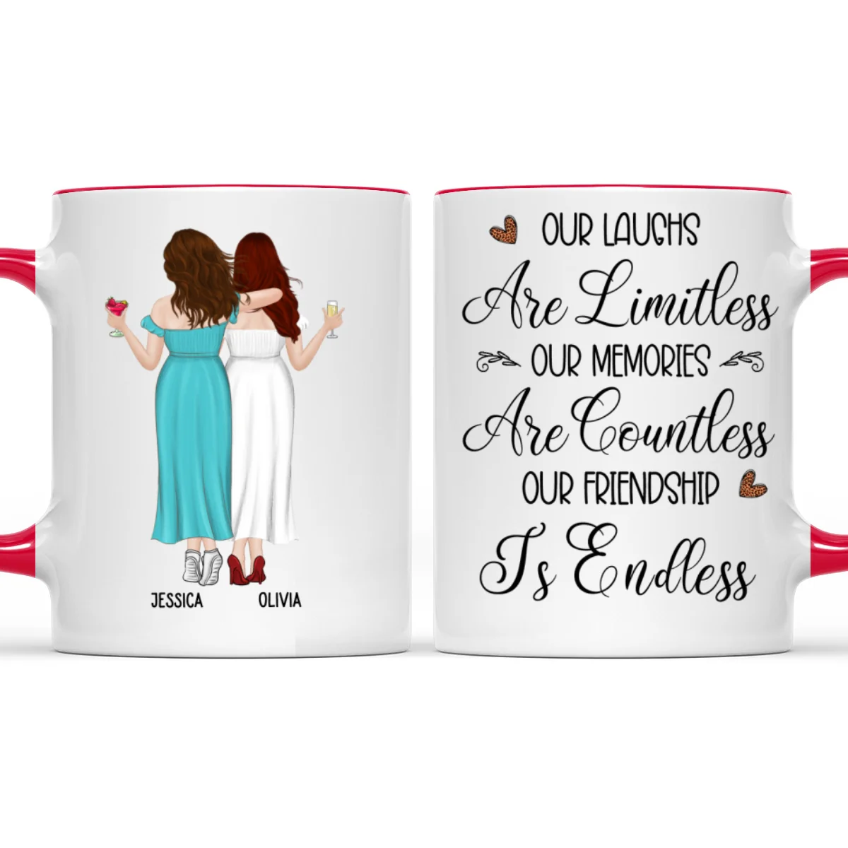 Friendship Is Endless - Personalized Custom Accent Mug - Image 9