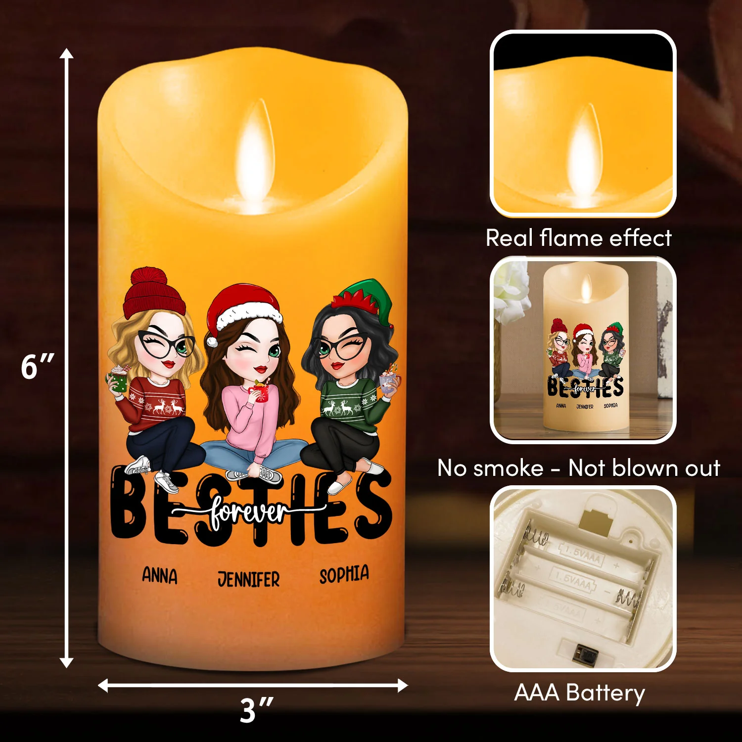 Friendship Is Endless - Personalized Custom LED Candle - Image 5