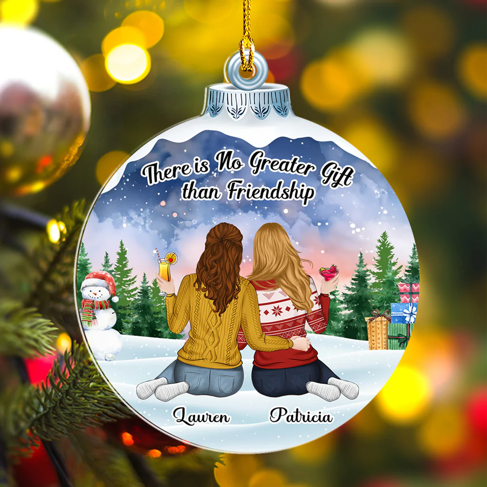 Friendship Is Last Forever - Personalized Custom Acrylic Ornament - Image 2