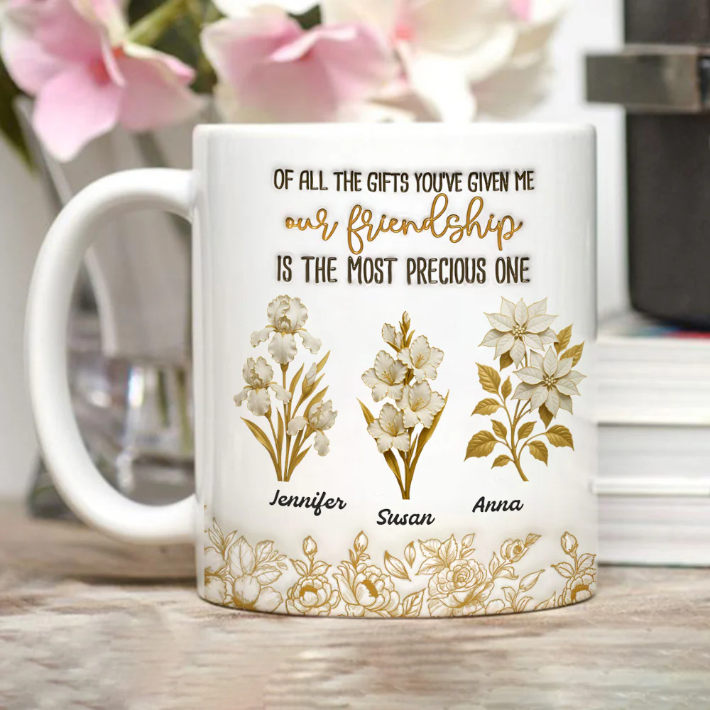 Friendship Is The Gift - Personalized Custom 3D Inflated Effect Mug - Image 2