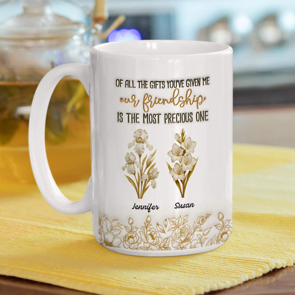 Friendship Is The Gift - Personalized Custom 3D Inflated Effect Mug - Image 4