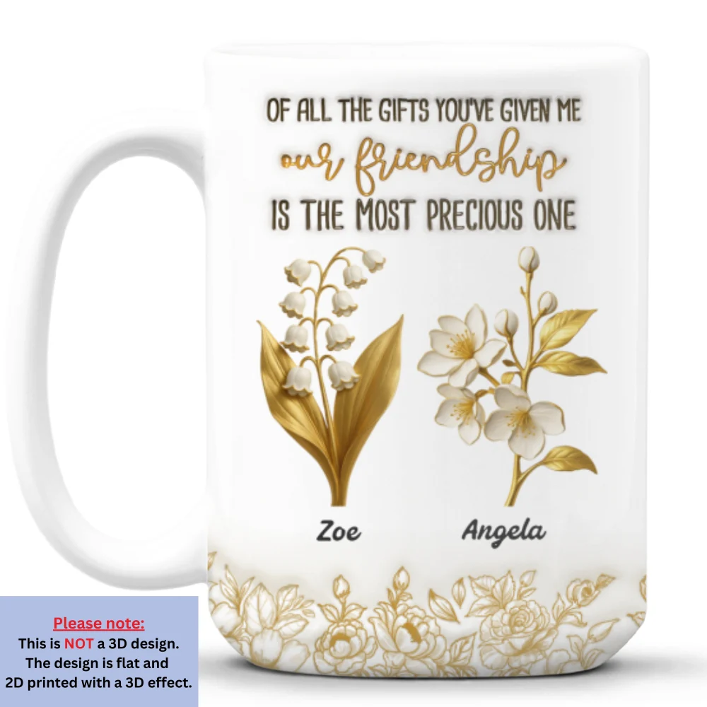 Friendship Is The Gift - Personalized Custom 3D Inflated Effect Mug - Image 7