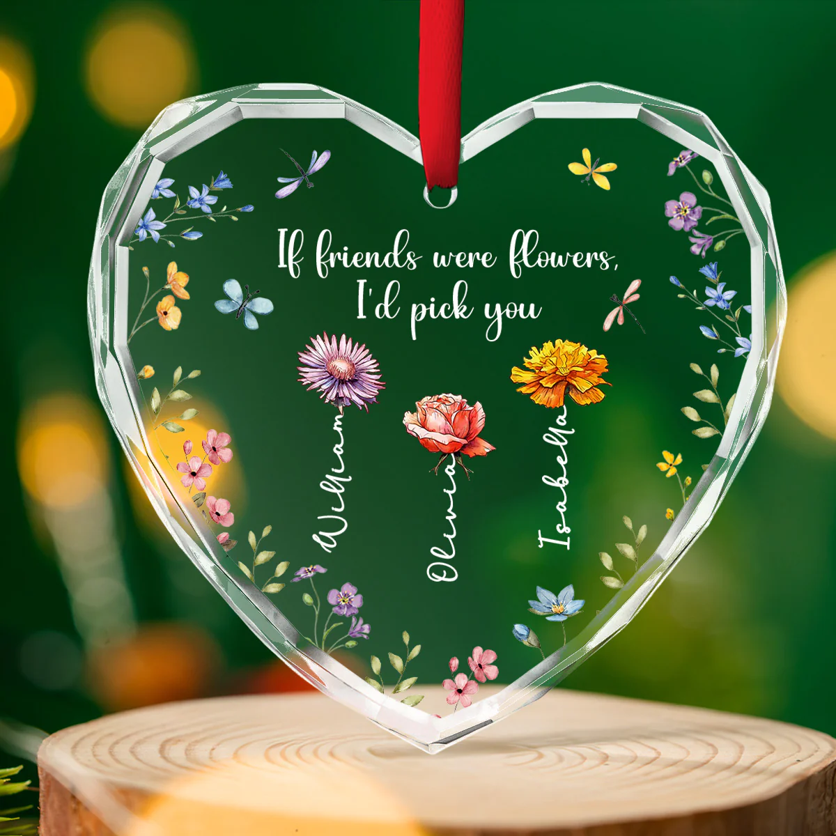 Friendship Is The Greatest Gift - Personalized Custom Glass Ornament - Image 2