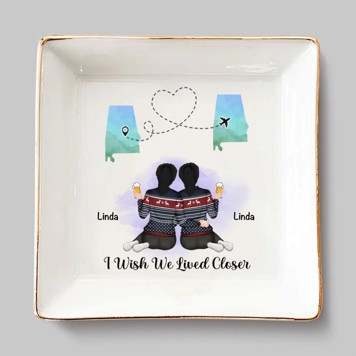 Friendship Knows No Distance - Personalized Jewelry Dish - Image 6