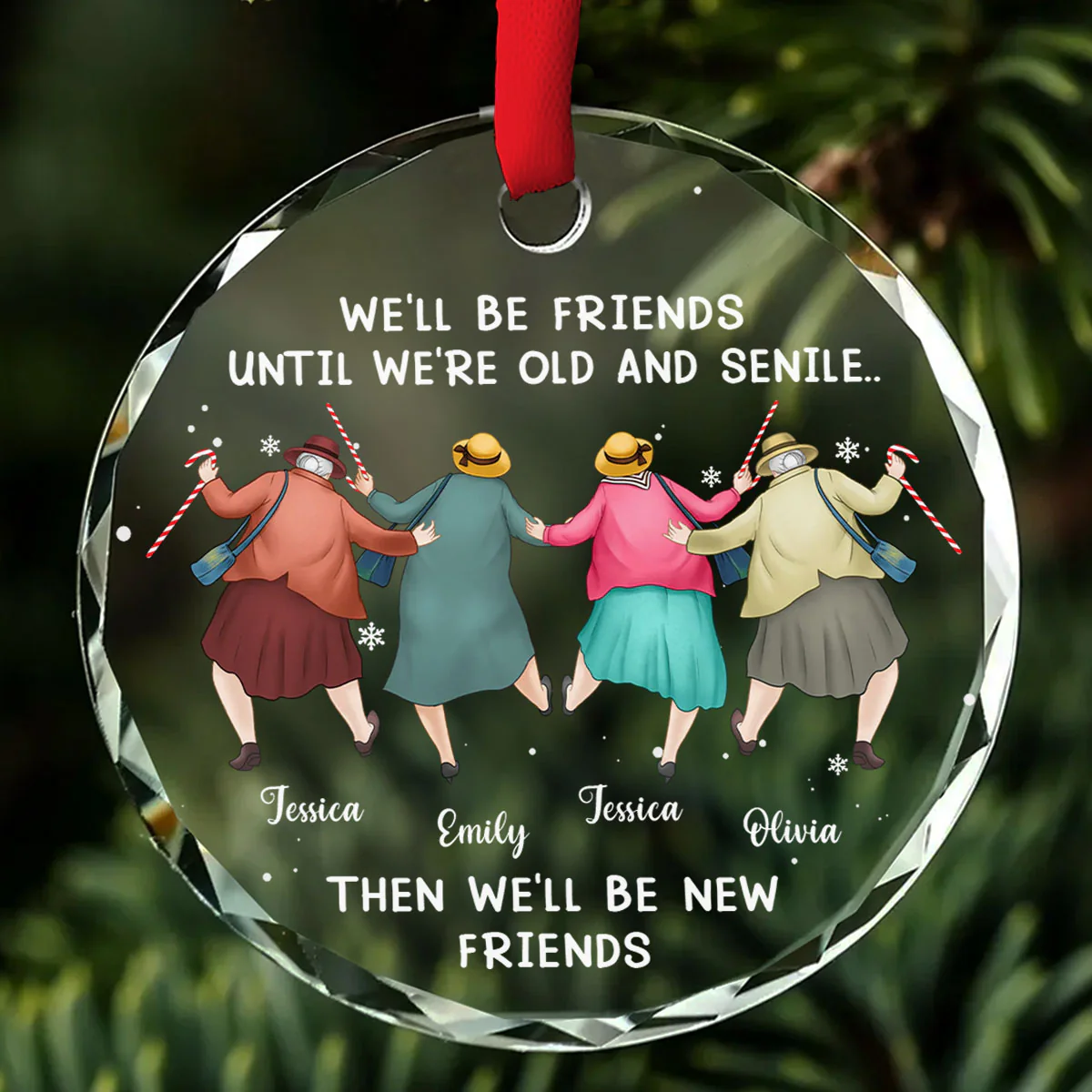 Friendship Never Gets Too Old - Personalized Custom Glass Ornament