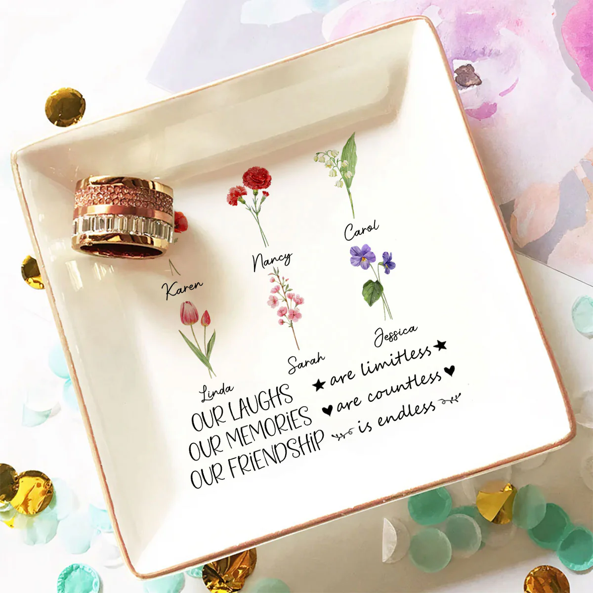 Friendship - Personalized Custom Jewelry Dish - Image 5
