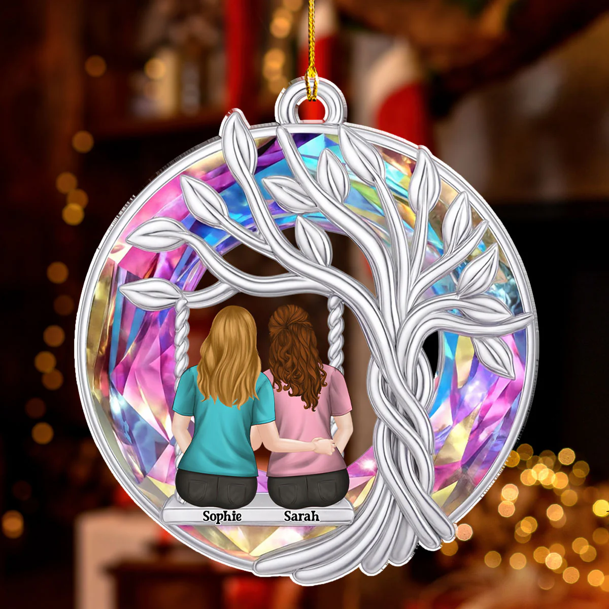 Friendship Tree Of Life - Personalized Custom Acrylic Ornament - Image 2