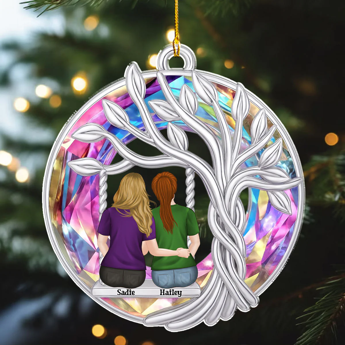 Friendship Tree Of Life - Personalized Custom Acrylic Ornament - Image 3