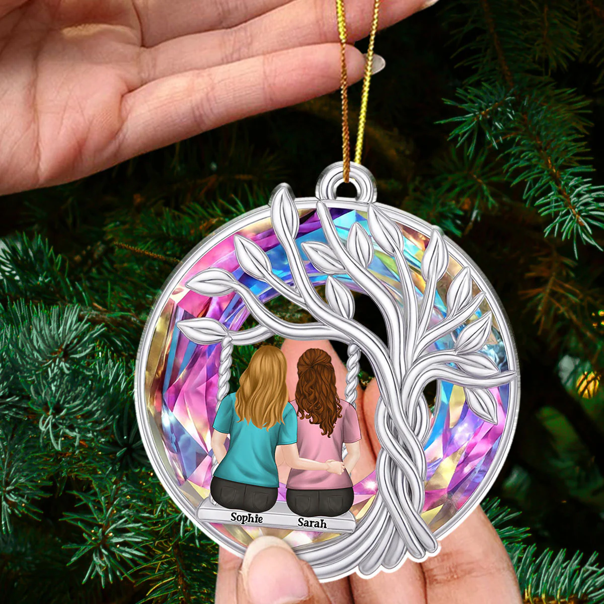 Friendship Tree Of Life - Personalized Custom Acrylic Ornament - Image 4