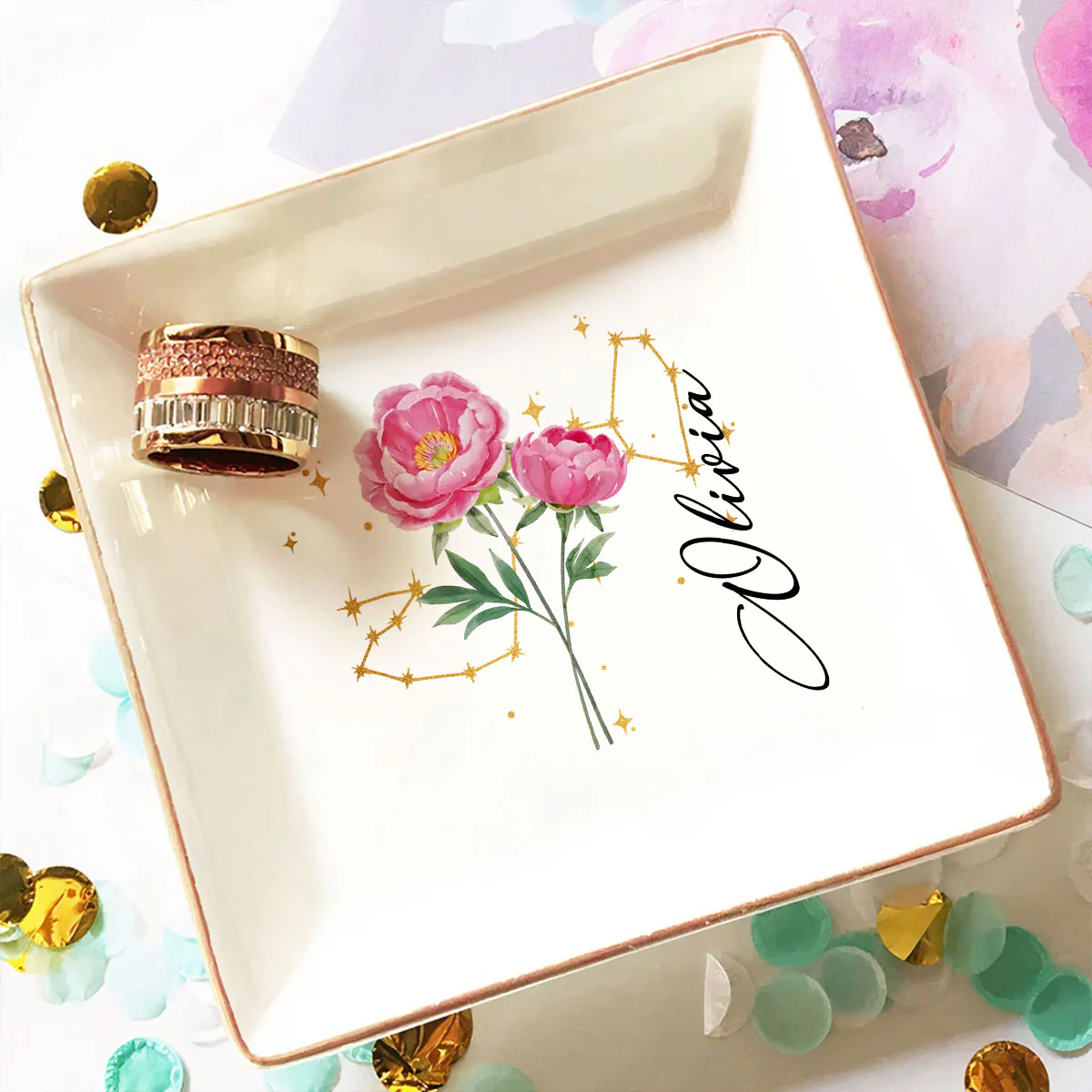 Friendship Written In The Stars - Personalized Custom Jewelry Dish - Image 2