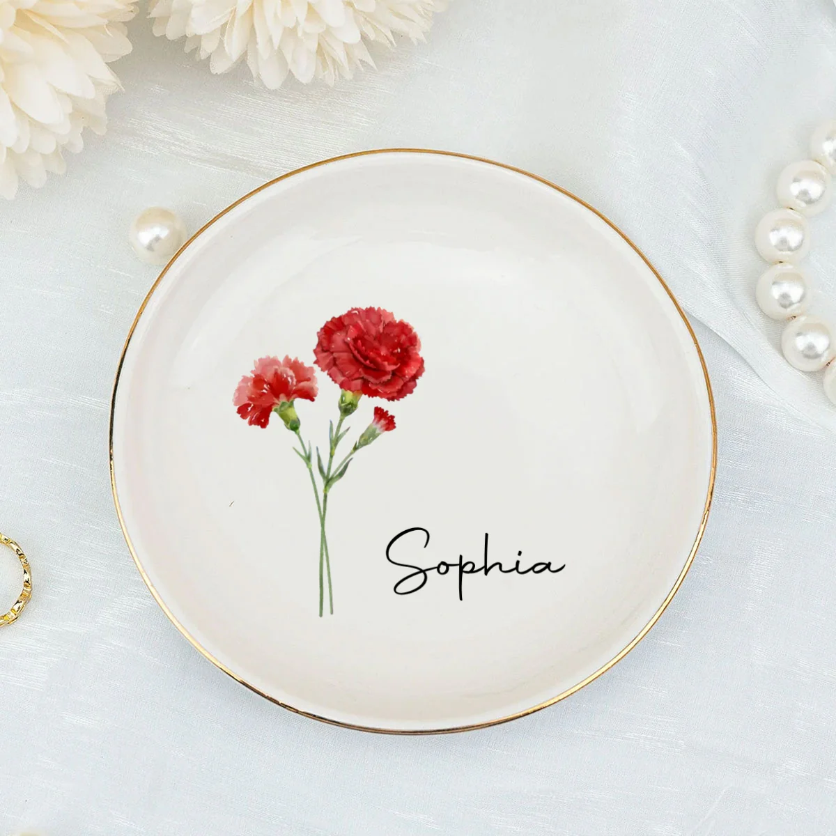 Friendships Are Evergreen And Blooming Eternal - Personalized Custom Jewelry Dish - Image 6