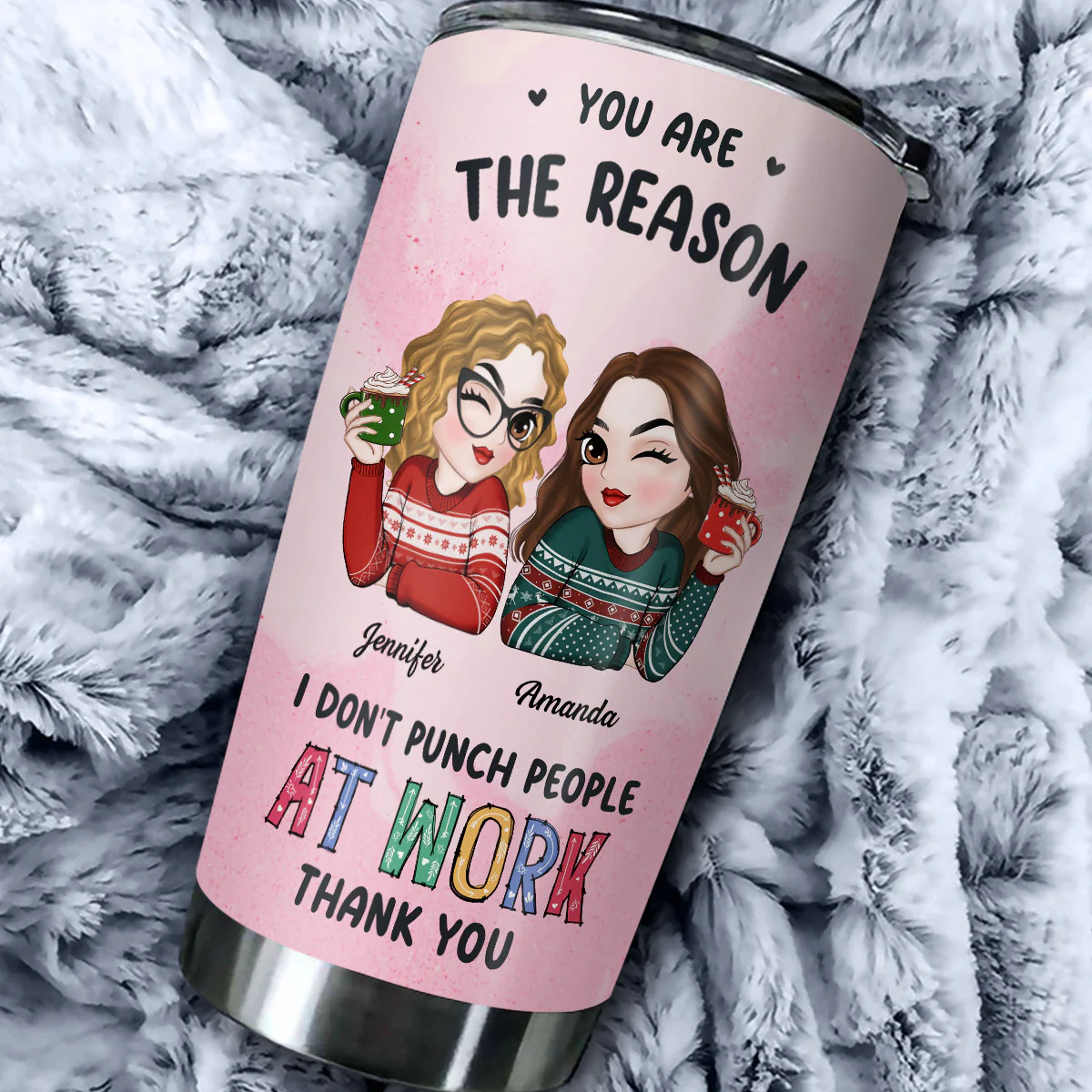Friendships May Start At The Workplace - Personalized Custom Tumbler - Image 3