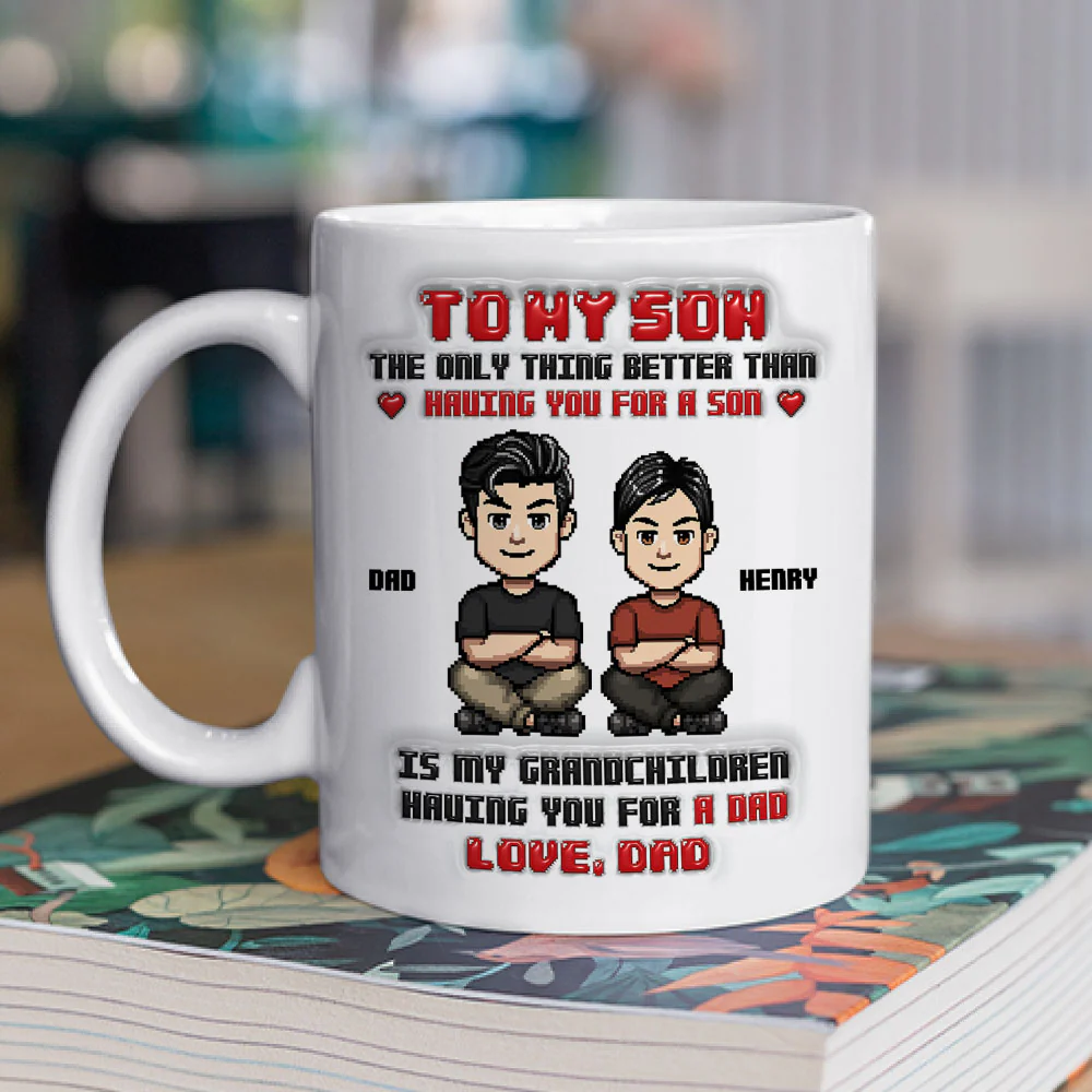 From Dad To Son - Personalized Custom 3D Inflated Effect Mug - Image 2
