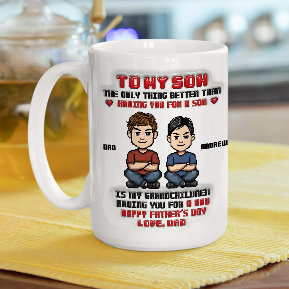 From Dad To Son - Personalized Custom 3D Inflated Effect Mug - Image 4