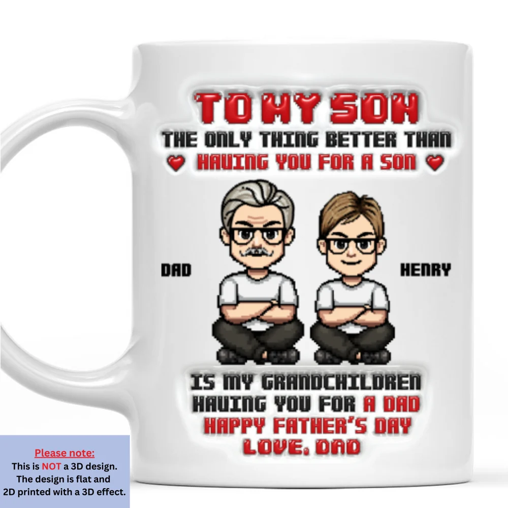 From Dad To Son - Personalized Custom 3D Inflated Effect Mug - Image 7
