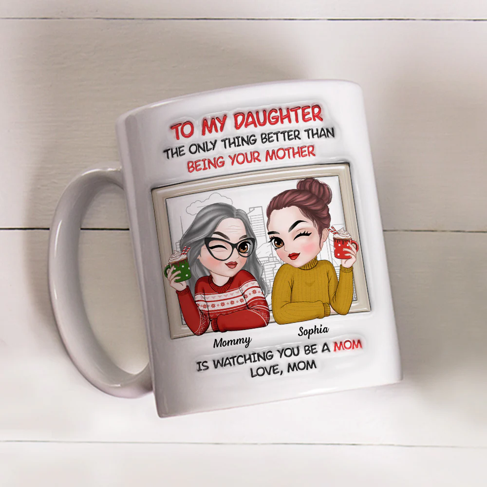 From Daughter To Amazing Mom - Personalized Custom 3D Inflated Effect Mug - Image 3