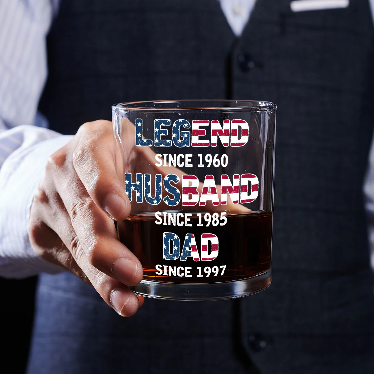 From Legend To Daddy - Personalized Custom Whiskey Glass - Image 5
