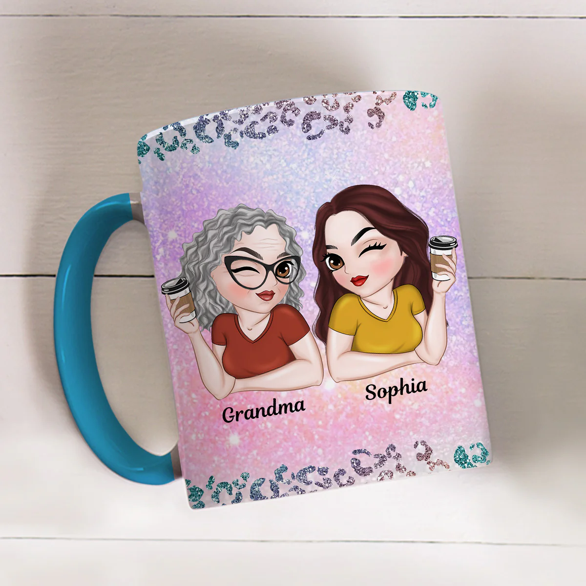 From Mom To Badass Daughter - Personalized Custom Accent Mug - Image 2