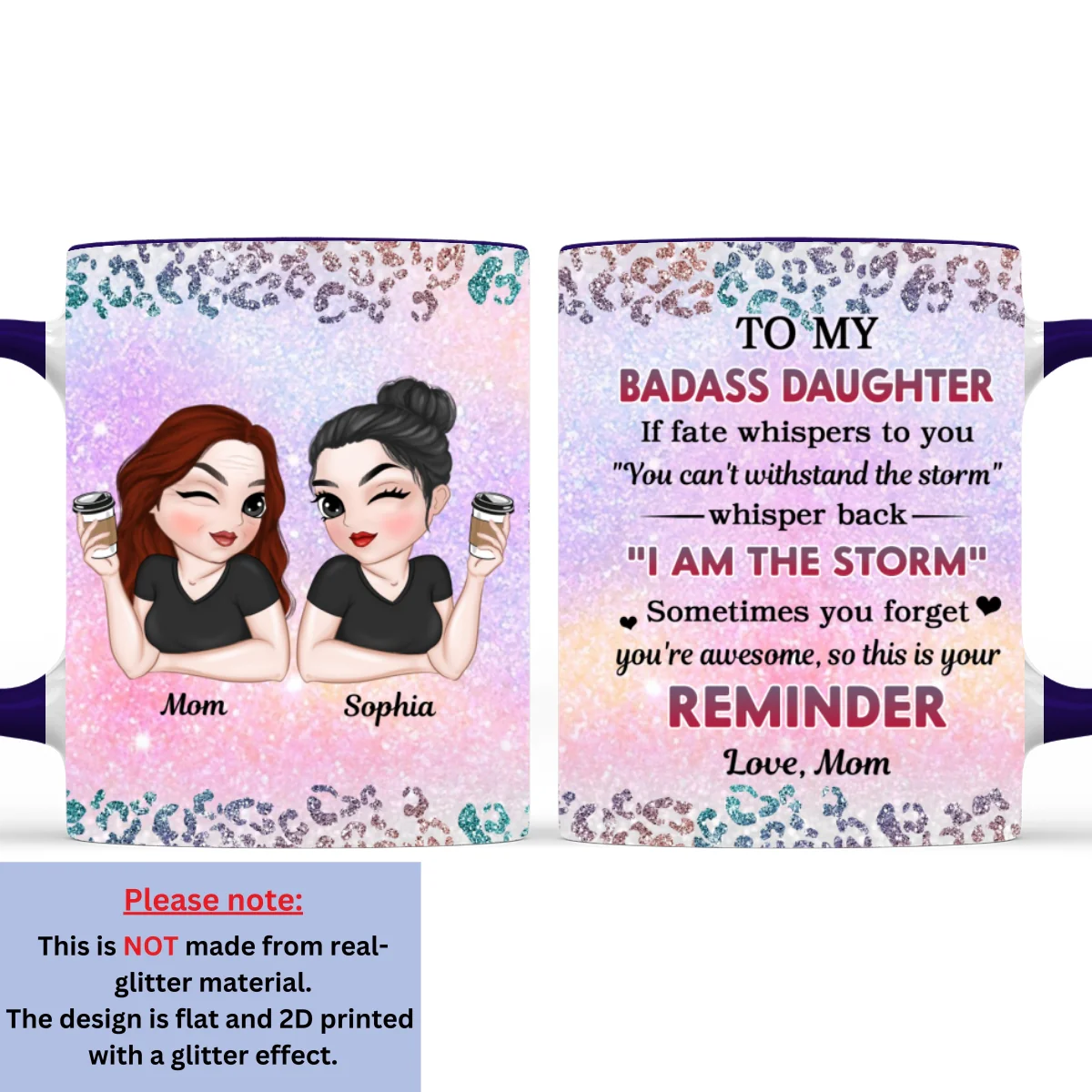 From Mom To Badass Daughter - Personalized Custom Accent Mug - Image 6