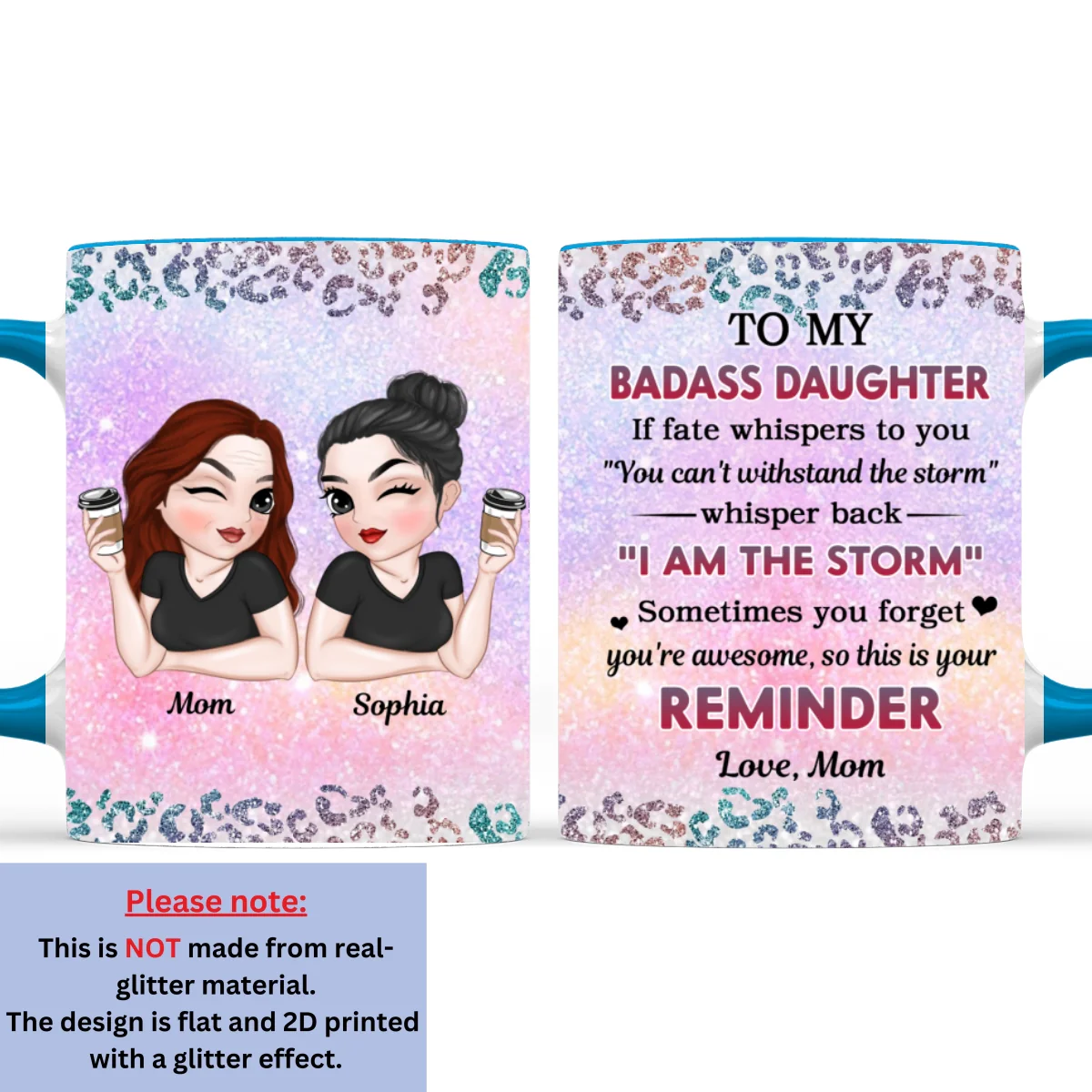 From Mom To Badass Daughter - Personalized Custom Accent Mug - Image 7